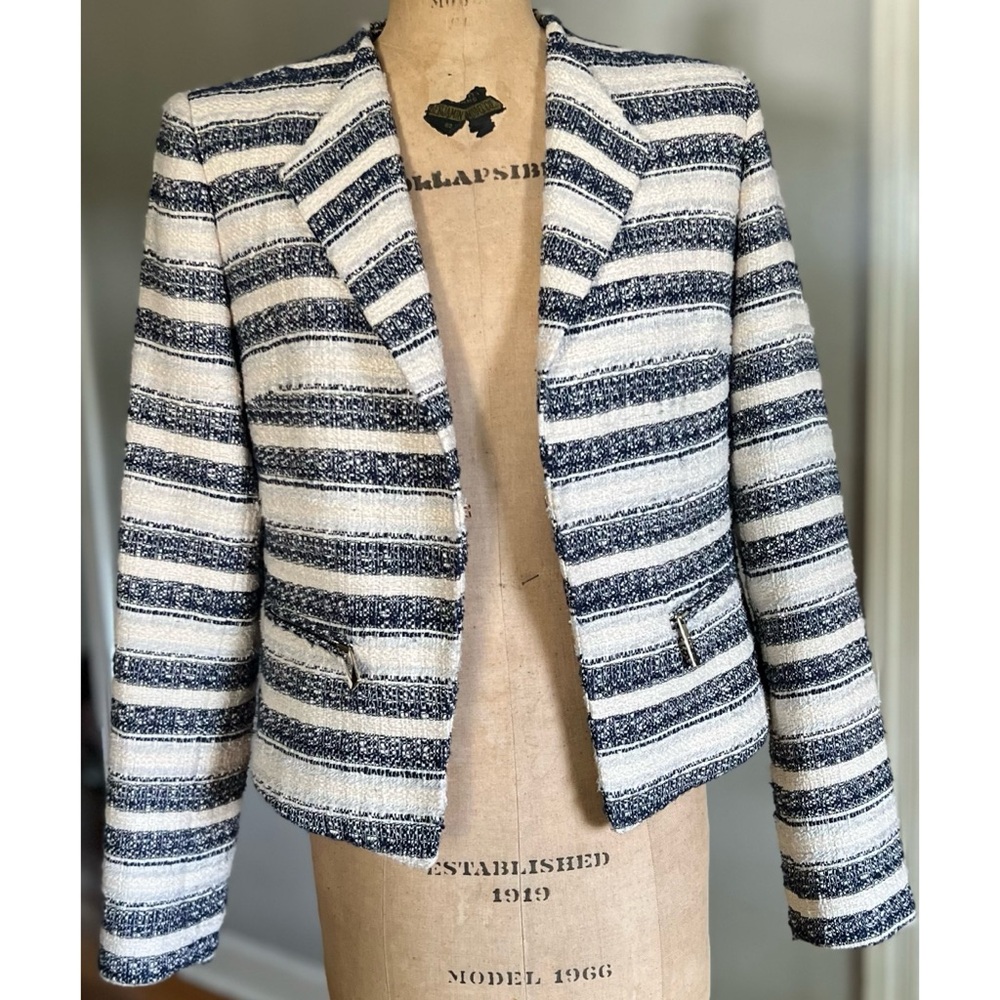 DKNY Tweed Striped Blazer Jacket 8 - Picture 2 of 16